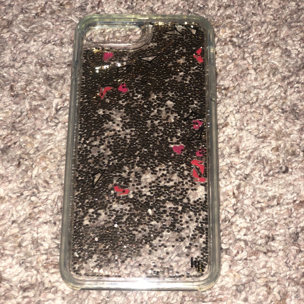 Kendall + Kylie Liquid Glitter w/ Hearts and Hangers iPhone 8 Plus Case